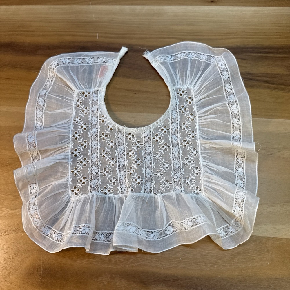 VTG Antique Allbi 1900's Dainty Collar Elegant Detachable White Lace Crochet
